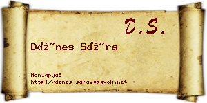 Dénes Sára névjegykártya